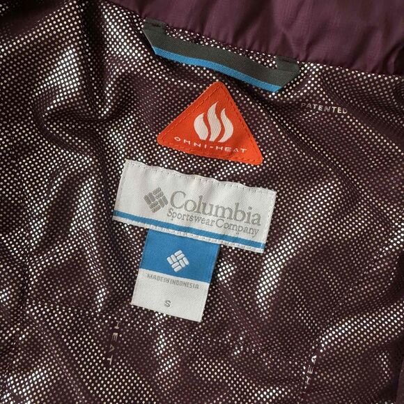 Columbia Vest Small Quilted High Neck Zip Front Sleeveless Purple puffer - Picture 5 of 8